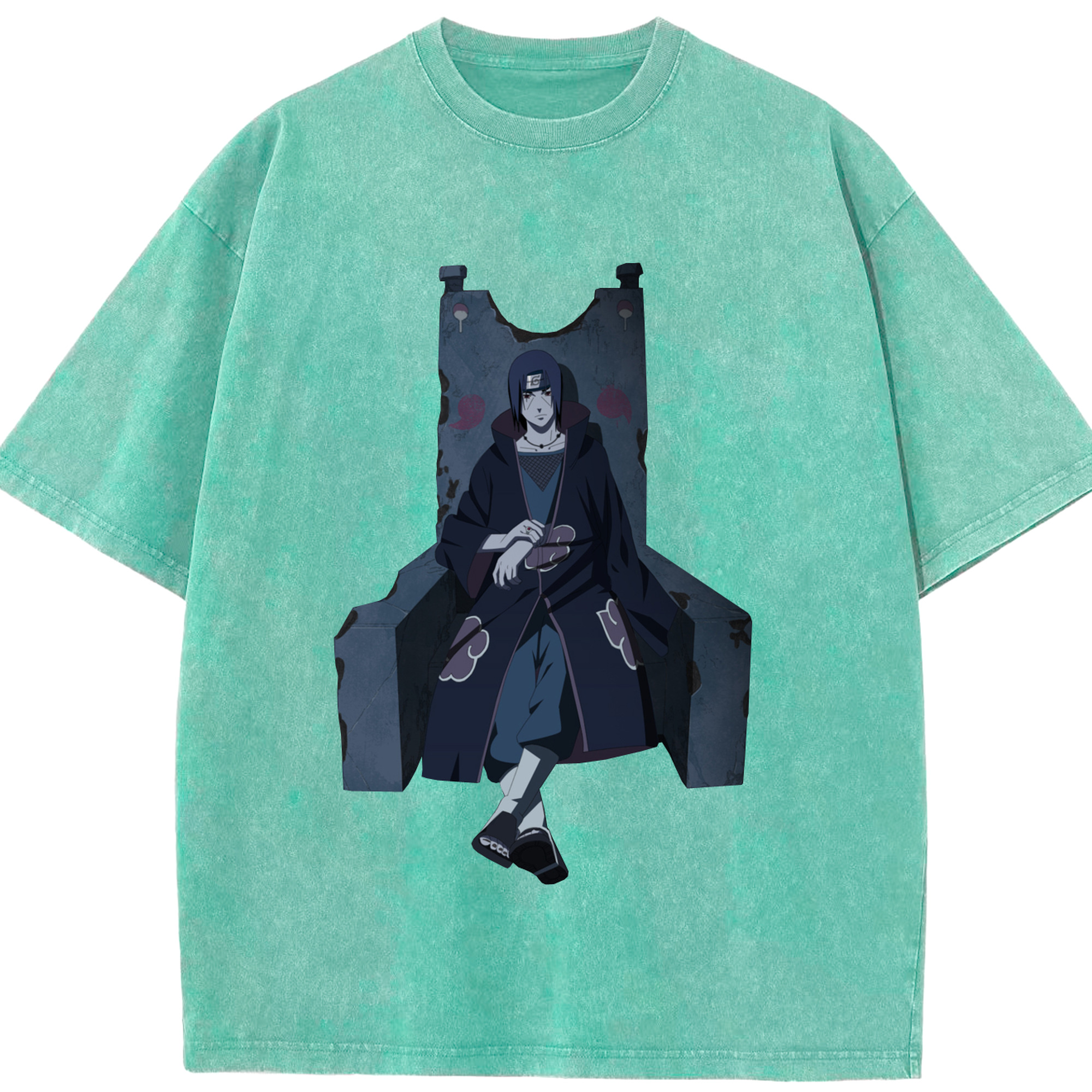（画像用） NARUTO -ナルト- うちは イタチ Uchiha Itachi 綿100% ヴィンテージ風 半袖Tシャツ（フロントプリント）